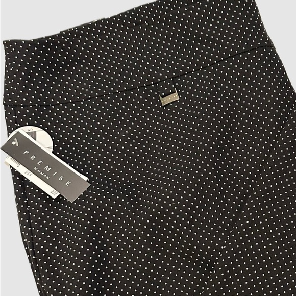 Premise Woman Polka Dot Ankle Pants Plus Size 3X Black Pull-On Tummy Control NWT - Picture 10 of 15